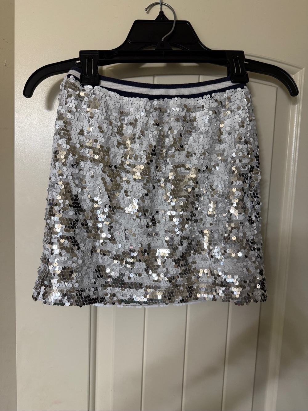 Rockets of Awesome Girls Silver Sequin Skirt with Elastic Waistband